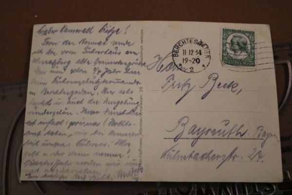 Postkarte Hermann Göring - beschrieben von einem SS-Mann des Führerschutzkommando Berchtesgaden